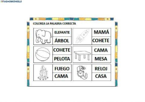 Relacionar palabra imagen