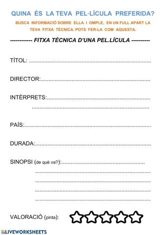 FITXA TÈCNICA de PEL.lÍCULA