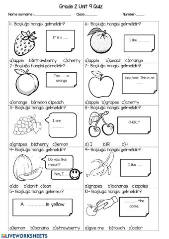 2.9 fruit test