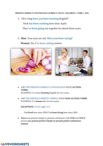 Present perfect continuous