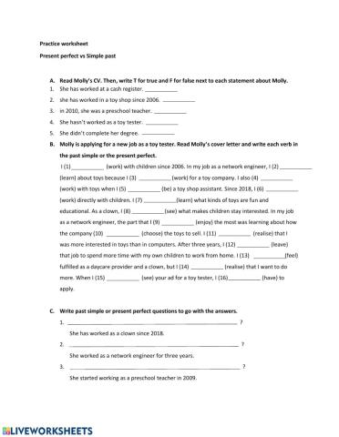 Present perfect and simple past