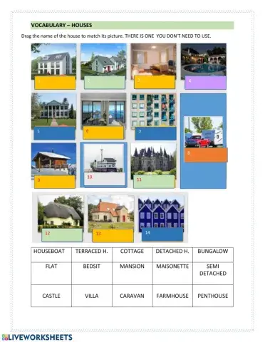 Vocabulary - houses