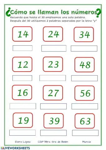 ¿Cómo se llaman los números?