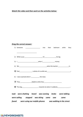 Simple past &past continuous