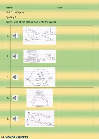 Unit 2 Let's play Spelling 1
