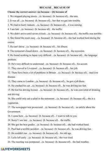 Because - Because of