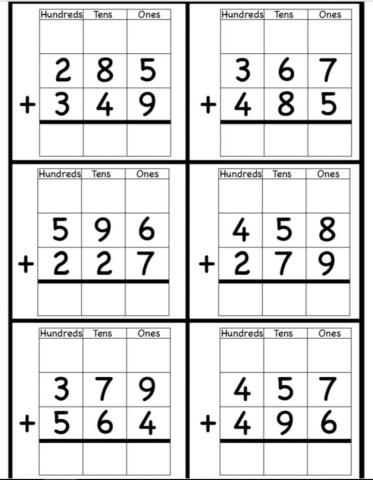 Addition with regourping