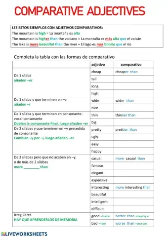 Comparative ajectives