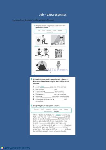 Jobs vocabulary exercises