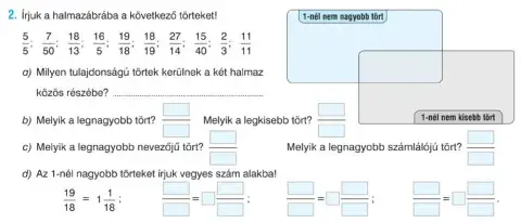 Törtek összehasonlítása