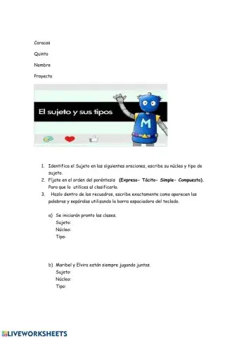 Sujeto- Núcleo - Tipo de Sujeto