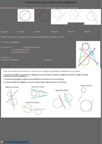 Posicion de la recta en la circunferencia