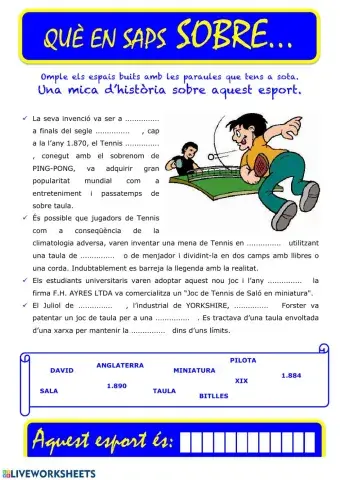 Que saps sobre... Tennis taula