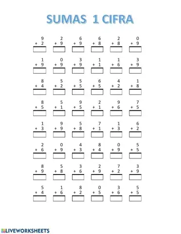 Sumas 1 cifra