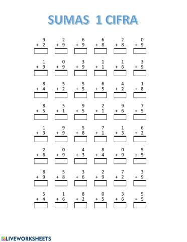 Sumas 1 cifra