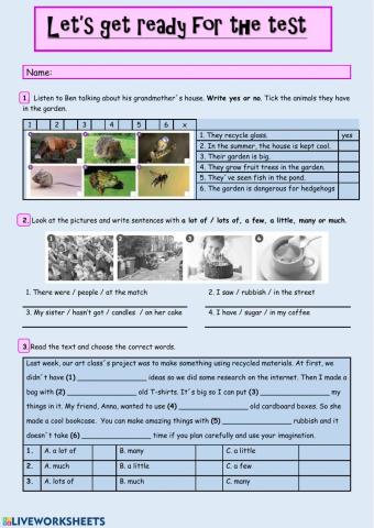 Review Unit 6 - quantifiers and Tag questions.