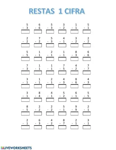 Restas 1 cifra