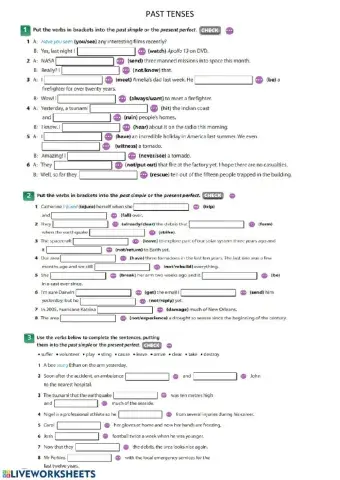 Past tenses - mixed practice