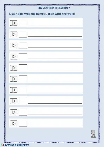 Big numbers dictation 2