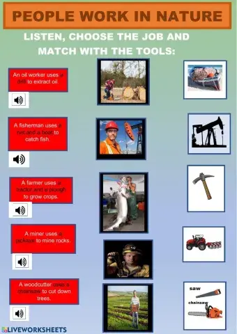 People work in nature