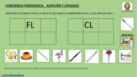 Discriminación auditiva sinfones.posición inicial