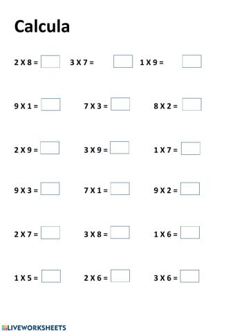 Tabla de multiplicar