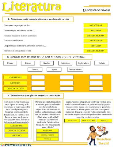 Lit.U4 Clases de novelas