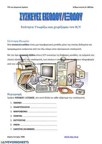 Συσκευές εισόδου-εξόδου του Η-Υ