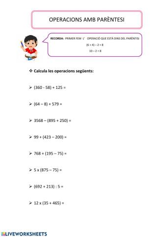 Operacions amb parèntesi