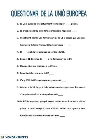 Comprensió lectora unió europea