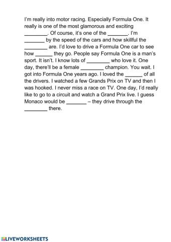 Formula One Listening