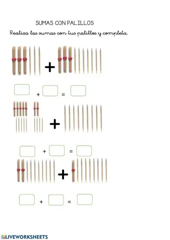 Sumas con palillos.