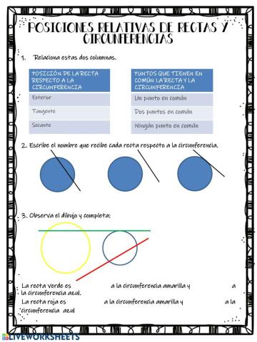 Posiciones relativas de rectas y circunferencias