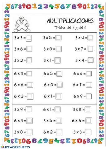 Tablas del 3 y del 6