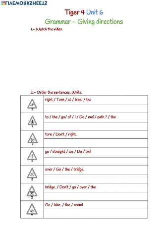 Tiger 4 Unit 6 Grammar
