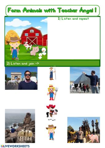 Farm animals with Teacher Ángel