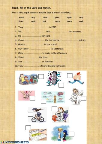 Past simple regular verbs positive
