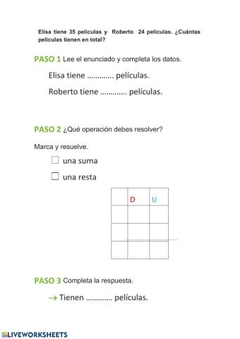 Problemas, sumas y restas