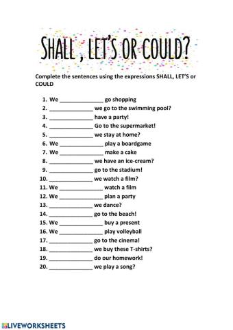 Shall, let's or could