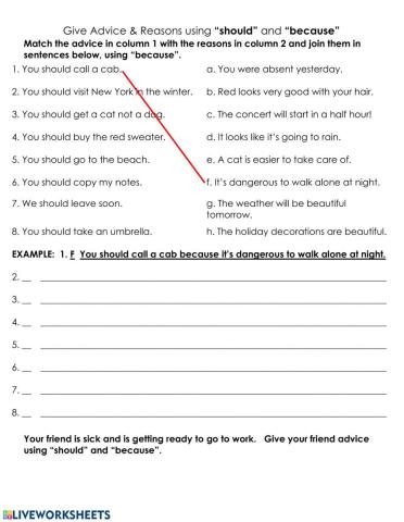 Give Advice & Reasons with Should & Because