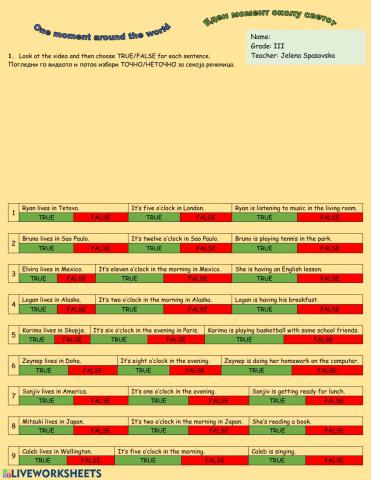 One moment around the world