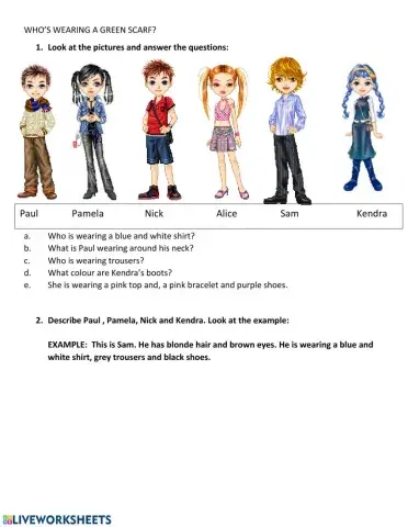 Who is wearing a green scarf?