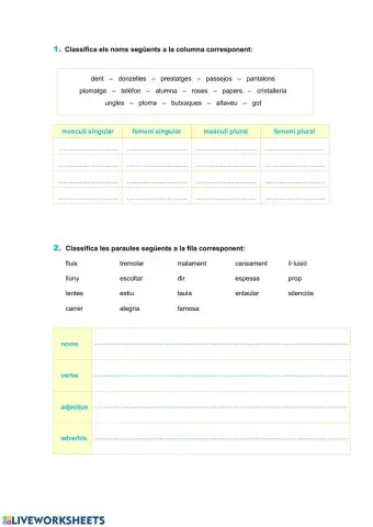 Categories gramaticas