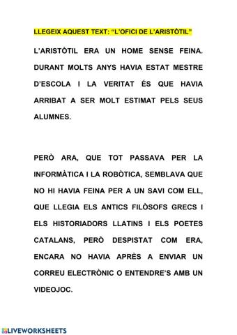 L'ofici d'aristòtil