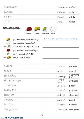 Happy Street 2 obrázkový slovníček strana 41