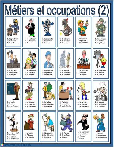 Metiers et occupations