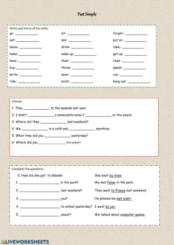 Past Simple irregular verbs