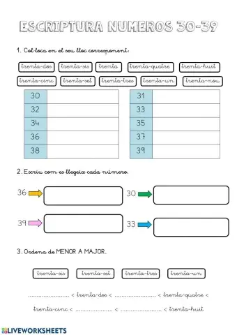 Escriptura números 30-39