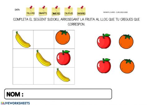 sudoku fruites