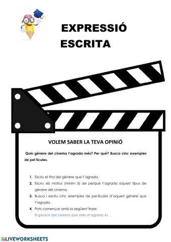 Expressió escrita gèneres del cinema